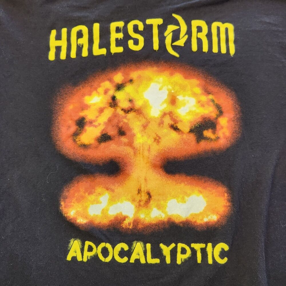 Halestorm Apocalyptic Mushroom Cloud Graphic T-Shirt Black XXL Band Tee Tultex